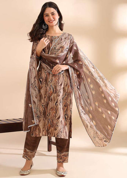 Crepe Kurta Pant And Dupatta Set 💖