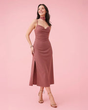 Bodycon Midi Dress with Side Slit 👗