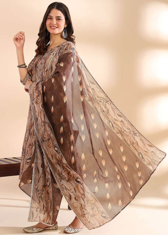 Crepe Kurta Pant And Dupatta Set 💖