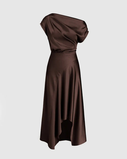 Boat Neck Ruffle Maxi Dress 🔥